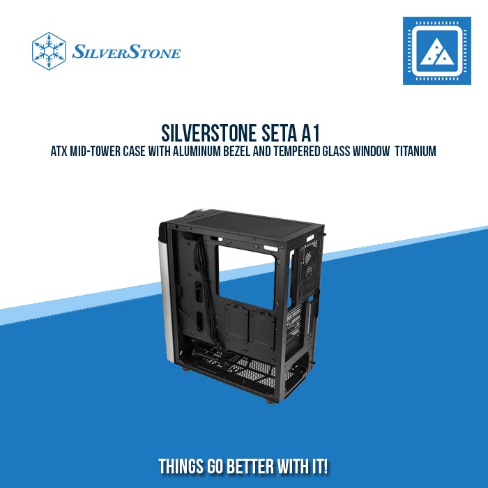 SILVERSTONE SETA A1  ATX MID-TOWER CASE WITH ALUMINUM BEZEL AND TEMPERED GLASS WINDOW  TITANIUM SILVERSTONE SETA A1  ATX MID-TOWER CASE WITH ALUMINUM BEZEL AND TEMPERED GLASS WINDOW  TITANIUM